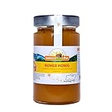 Roher Honig von ImkerPur, ungefiltert, nicht geschleudert oder erhitzt, enthält Blütenpollen, Bienenwachs, Propolis, Bienenbrot und Gelee Royal (400 g Roher Engelwurzhonig)
