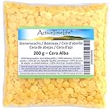 Bienenwachs Pastillen Bio, gelb, 200 g, für Kosmetik Kerzen Cremes Salben Seifen